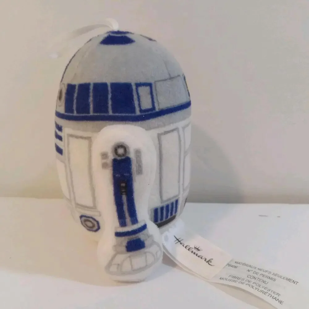 Hallmark R2 D2 Tree Ornament Blue White Plush Resin Antlers Hanging Star Wars - Picture 8 of 8